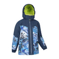 Navy - Side - Mountain Warehouse Childrens-Kids Himalayan Abstract Ski Jacket