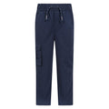 Navy - Front - Mountain Warehouse Childrens-Kids Jersey Lined Pull-On Cargo Trousers