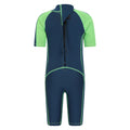 Green - Back - Mountain Warehouse Childrens-Kids Contrast Panel Wetsuit