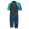 Teal - Side - Mountain Warehouse Childrens-Kids Contrast Panel Wetsuit