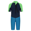 Blue - Back - Mountain Warehouse Childrens-Kids Contrast Panel Wetsuit