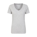 Grey - Front - Mountain Warehouse Womens-Ladies Basic Plain V Neck T-Shirt