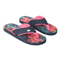 Dark Blue - Front - Animal Womens-Ladies Swish Flower Recycled Flip Flops