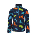 Dark Teal - Front - Mountain Warehouse Childrens-Kids Pursuit Dinosaur Skeleton Half Zip Fleece Top