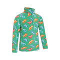 Green - Back - Mountain Warehouse Childrens-Kids Pursuit Dinosaur Skeleton Half Zip Fleece Top