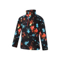 Bright Orange - Side - Mountain Warehouse Childrens-Kids Pursuit Dinosaur Skeleton Half Zip Fleece Top