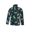 Dark Blue - Side - Mountain Warehouse Childrens-Kids Pursuit Dinosaur Skeleton Half Zip Fleece Top