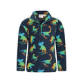 Dark Blue - Lifestyle - Mountain Warehouse Childrens-Kids Pursuit Dinosaur Skeleton Half Zip Fleece Top