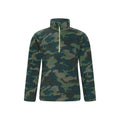 Dark Green - Front - Mountain Warehouse Childrens-Kids Pursuit Dinosaur Skeleton Half Zip Fleece Top