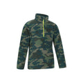 Dark Green - Side - Mountain Warehouse Childrens-Kids Pursuit Dinosaur Skeleton Half Zip Fleece Top