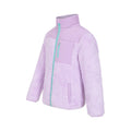 Purple - Side - Mountain Warehouse Childrens-Kids Cosy Recycled Sherpa Fleece Jacket