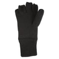 Black - Back - Mountain Warehouse Womens-Ladies Faux Fur Lined Fingerless Gloves