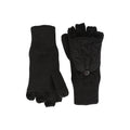 Black - Pack Shot - Mountain Warehouse Womens-Ladies Faux Fur Lined Fingerless Gloves