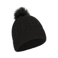 Black - Pack Shot - Mountain Warehouse Womens-Ladies Pom Pom Faux Fur Lined Beanie