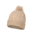 Beige - Lifestyle - Mountain Warehouse Womens-Ladies Pom Pom Faux Fur Lined Beanie