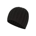 Black - Side - Mountain Warehouse Mens Faux Fur Lined Beanie