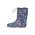 Purple - Pack Shot - Mountain Warehouse Childrens-Kids Leopard Print Winter Wellington Boots