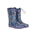 Purple - Front - Mountain Warehouse Childrens-Kids Leopard Print Winter Wellington Boots