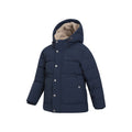 Navy - Side - Mountain Warehouse Childrens-Kids Manta Borg Lined Jacket