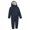 Navy - Side - Mountain Warehouse Childrens-Kids Aspen Borg Fleece Lined Snowsuit