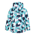 Teal - Back - Mountain Warehouse Childrens-Kids Geometric Ski Jacket & Trousers Set