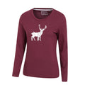 Burgundy - Side - Mountain Warehouse Womens-Ladies Dream Reindeer Pyjama Set