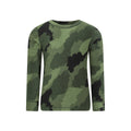 Khaki Green - Side - Mountain Warehouse Childrens-Kids Camo Polar Fleece Base Layer Set