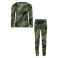 Khaki Green - Front - Mountain Warehouse Childrens-Kids Camo Polar Fleece Base Layer Set