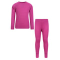 Bright Pink - Front - Mountain Warehouse Childrens-Kids Talus Plain Base Layer Set