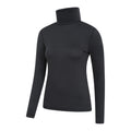 Black - Side - Mountain Warehouse Womens-Ladies Keep The Heat Isotherm Roll Neck Base Layer Top