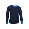 Blue - Side - Mountain Warehouse Childrens-Kids Merino II Round Neck Base Layer Top