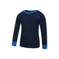 Blue - Lifestyle - Mountain Warehouse Childrens-Kids Merino II Round Neck Base Layer Top