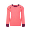 Bright Pink - Front - Mountain Warehouse Childrens-Kids Merino II Round Neck Base Layer Top