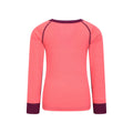 Bright Pink - Back - Mountain Warehouse Childrens-Kids Merino II Round Neck Base Layer Top