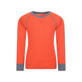 Orange - Front - Mountain Warehouse Childrens-Kids Merino II Round Neck Base Layer Top