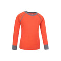 Orange - Side - Mountain Warehouse Childrens-Kids Merino II Round Neck Base Layer Top