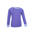 Purple - Side - Mountain Warehouse Childrens-Kids Merino II Round Neck Base Layer Top