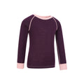 Berry - Side - Mountain Warehouse Childrens-Kids Merino II Round Neck Base Layer Top