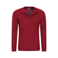 Red - Lifestyle - Mountain Warehouse Mens Talus Zip Neck Long-Sleeved Thermal Top