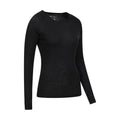 Black - Back - Mountain Warehouse Womens-Ladies Merino Wool Round Neck Base Layer Top (Pack of 2)