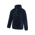 Navy - Side - Mountain Warehouse Childrens-Kids Teddy Half Zip Fleece Top