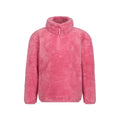 Pink - Front - Mountain Warehouse Childrens-Kids Teddy Half Zip Fleece Top