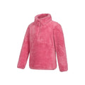 Pink - Side - Mountain Warehouse Childrens-Kids Teddy Half Zip Fleece Top