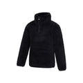 Black - Side - Mountain Warehouse Childrens-Kids Teddy Half Zip Fleece Top