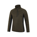 Khaki Green - Side - Mountain Warehouse Mens Treston Fleece Top