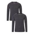 Charcoal - Front - Mountain Warehouse Mens Talus Base Layer Top (Pack of 2)