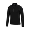 Black - Back - Mountain Warehouse Mens Asgard III Merino Wool Thermal Top