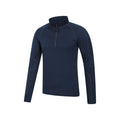 Dark Blue - Side - Mountain Warehouse Mens Asgard III Merino Wool Thermal Top