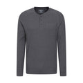 Charcoal - Front - Mountain Warehouse Mens Selby Waffle Henley T-Shirt