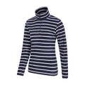 Navy - Back - Mountain Warehouse Womens-Ladies Camber Striped Half Zip Fleece Top